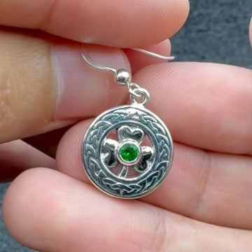 Celtic Knot Shamrock Sterling Silver Earrings TER220